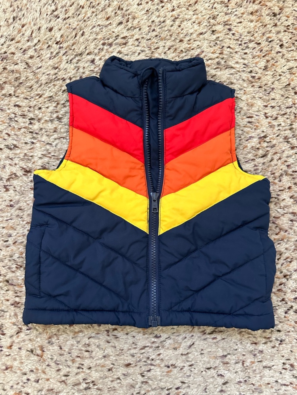 Janie and Jack Navy Vest with Red & Orange Accents
